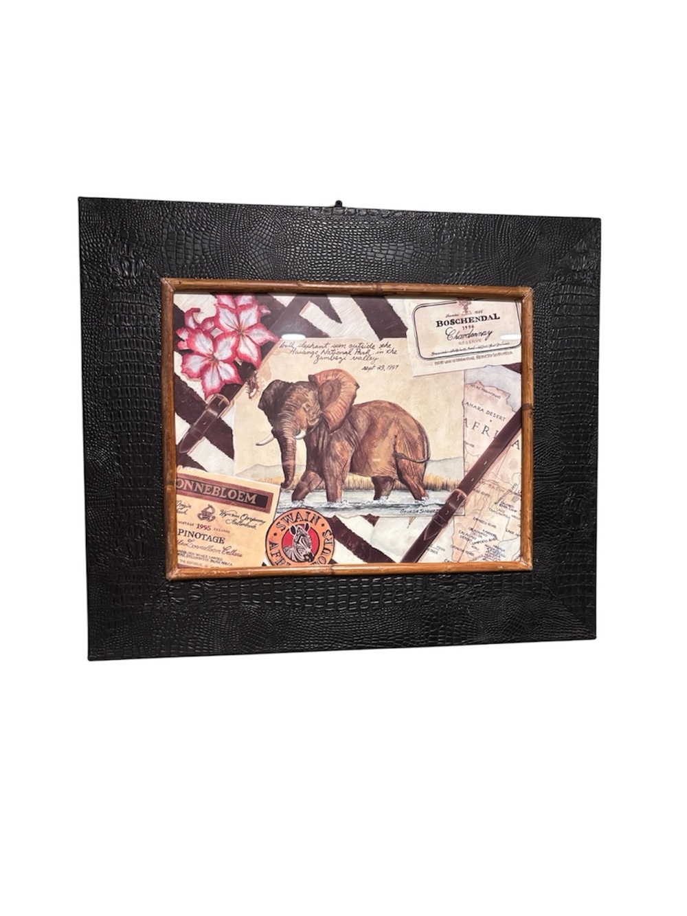 ✨ Rare VTG George Snyder’s Travels I & II African Safari Art Set Embossed Frames